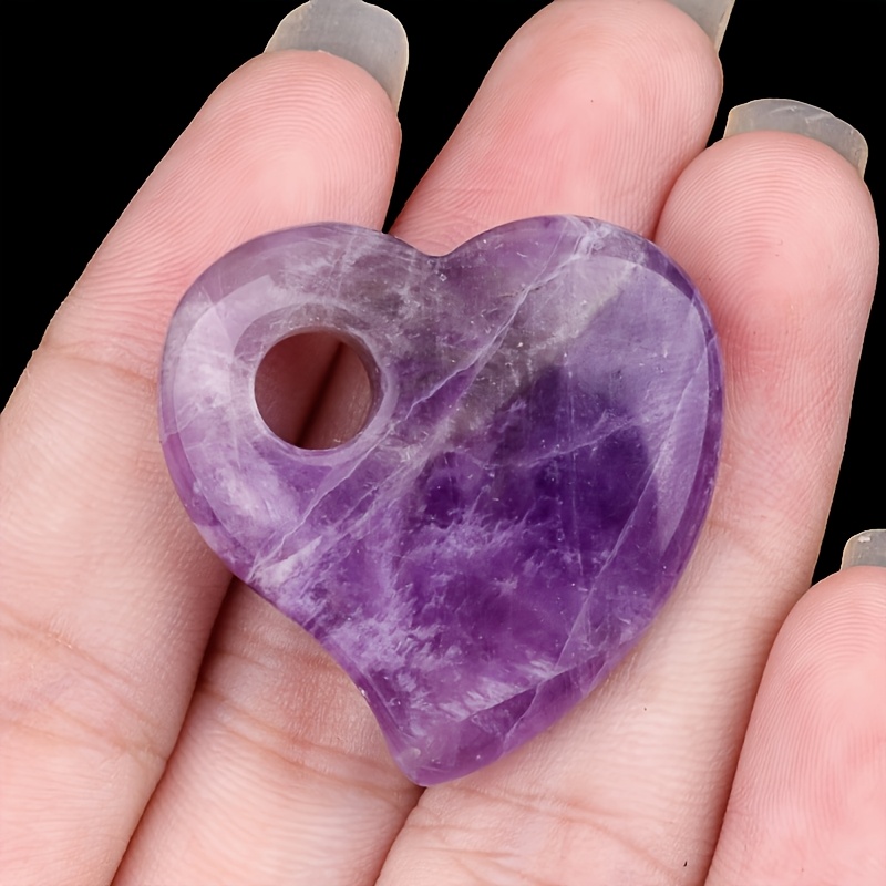 2pcs Minimalist Natural Stone Heart Pendant Set